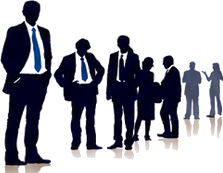 People standing silhouettes